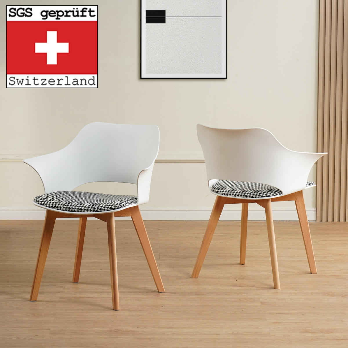 ESSZIMMERSTUHL AALBORG 4er-Set - Weiß, Kunststoff (64/76/57cm) - Albatros