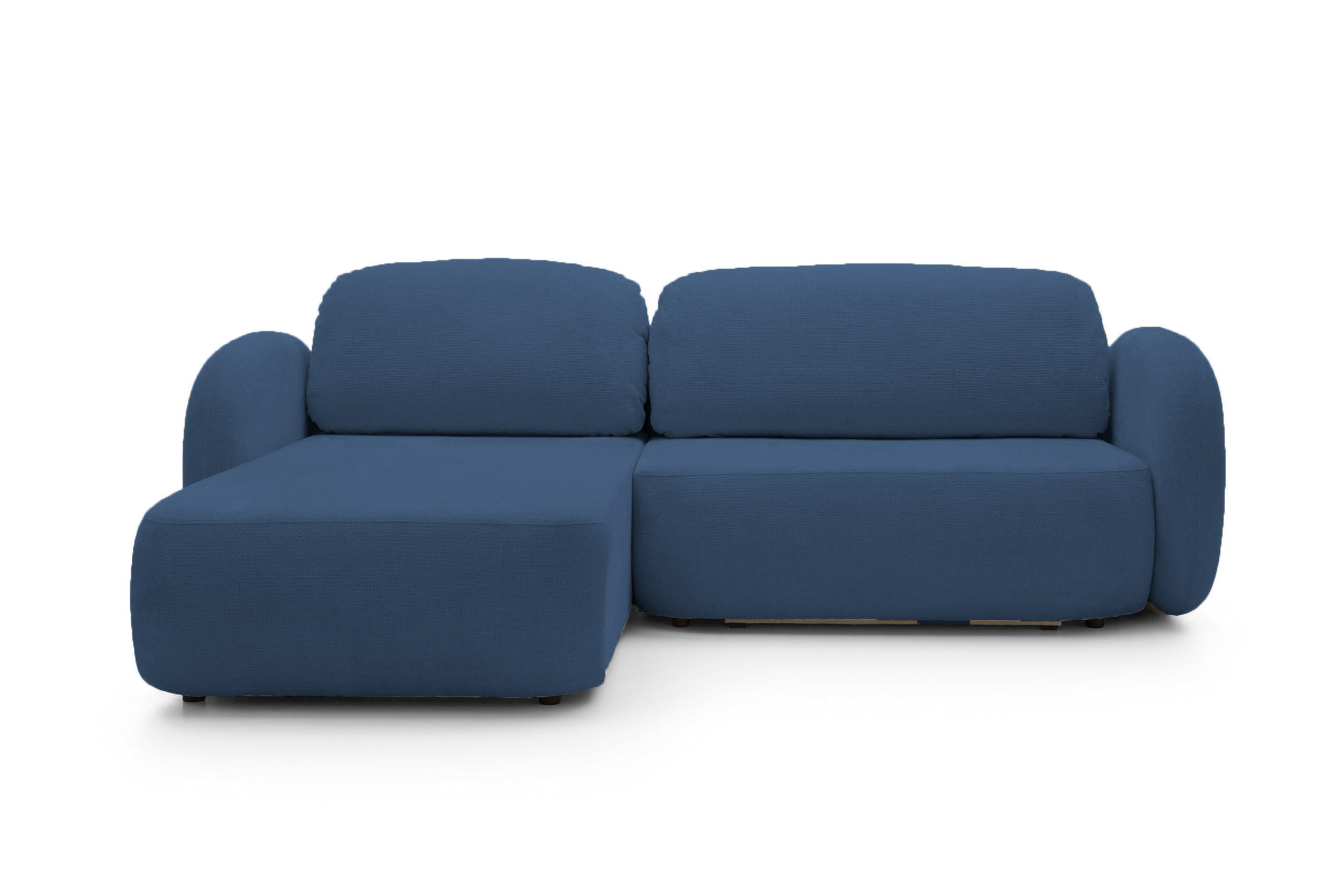 ECKSOFA OLIO L-Form Schlaffunktion mit Bettkasten, lose Rückenkissen, freistehend, LINKS 174x248 cm Blue - Blau, Holz/Textil (174/248cm) - DomoHome