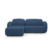 ECKSOFA OLIO L-Form Schlaffunktion mit Bettkasten, lose Rückenkissen, freistehend, LINKS 174x248 cm Blue - Blau, Holz/Textil (174/248cm) - DomoHome
