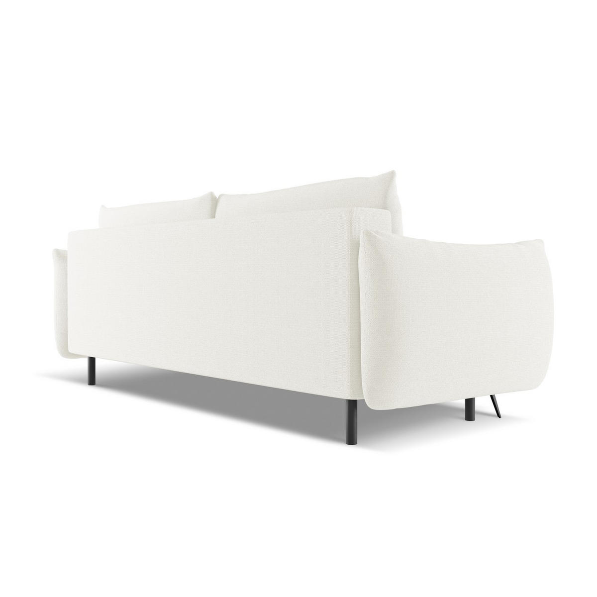 3-SITZER SOFA mit Schlaffunktion Chenille Stoff Weiß - Schwarz/Weiß, Textil/Metall (230/86/105cm) - LaMiaSofa