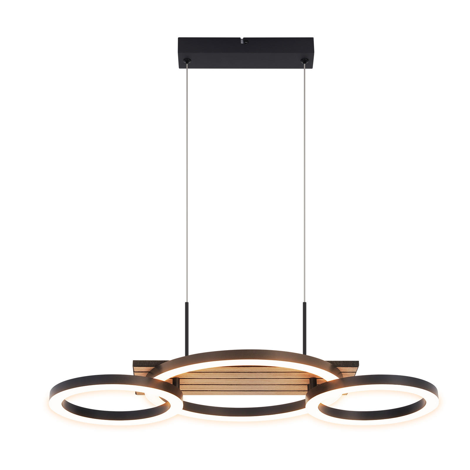 LED PENDELLEUCHTE Nythric 58/30/141 cm - Schwarz, Kunststoff/Metall (58/30/141cm) - ZMH