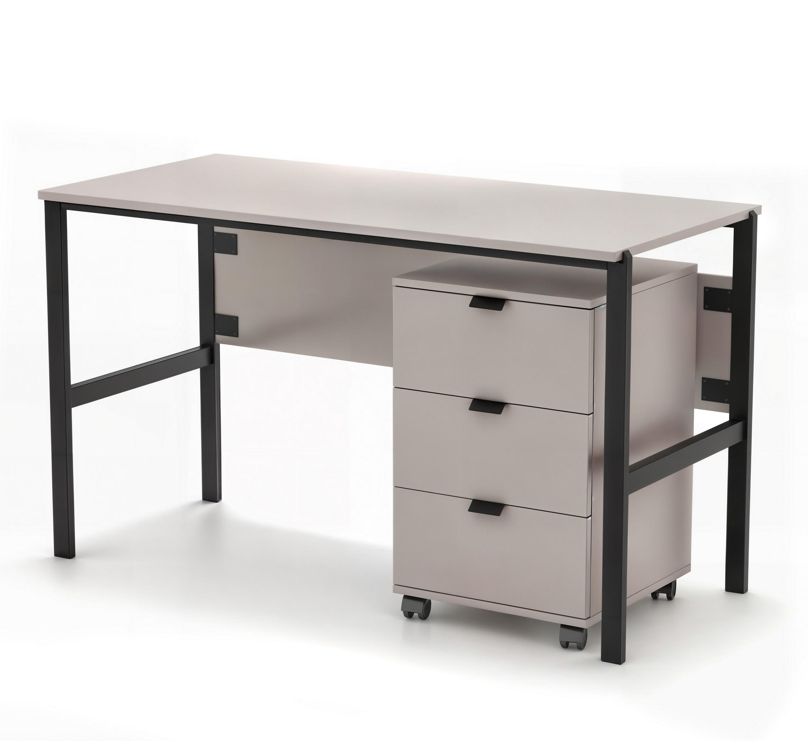 SCHREIBTISCH MINO 128x60x75,5 cm Bürotisch Computertisch, Beige - Beige, Holzwerkstoff (60/128/75.5cm) - MASSENO