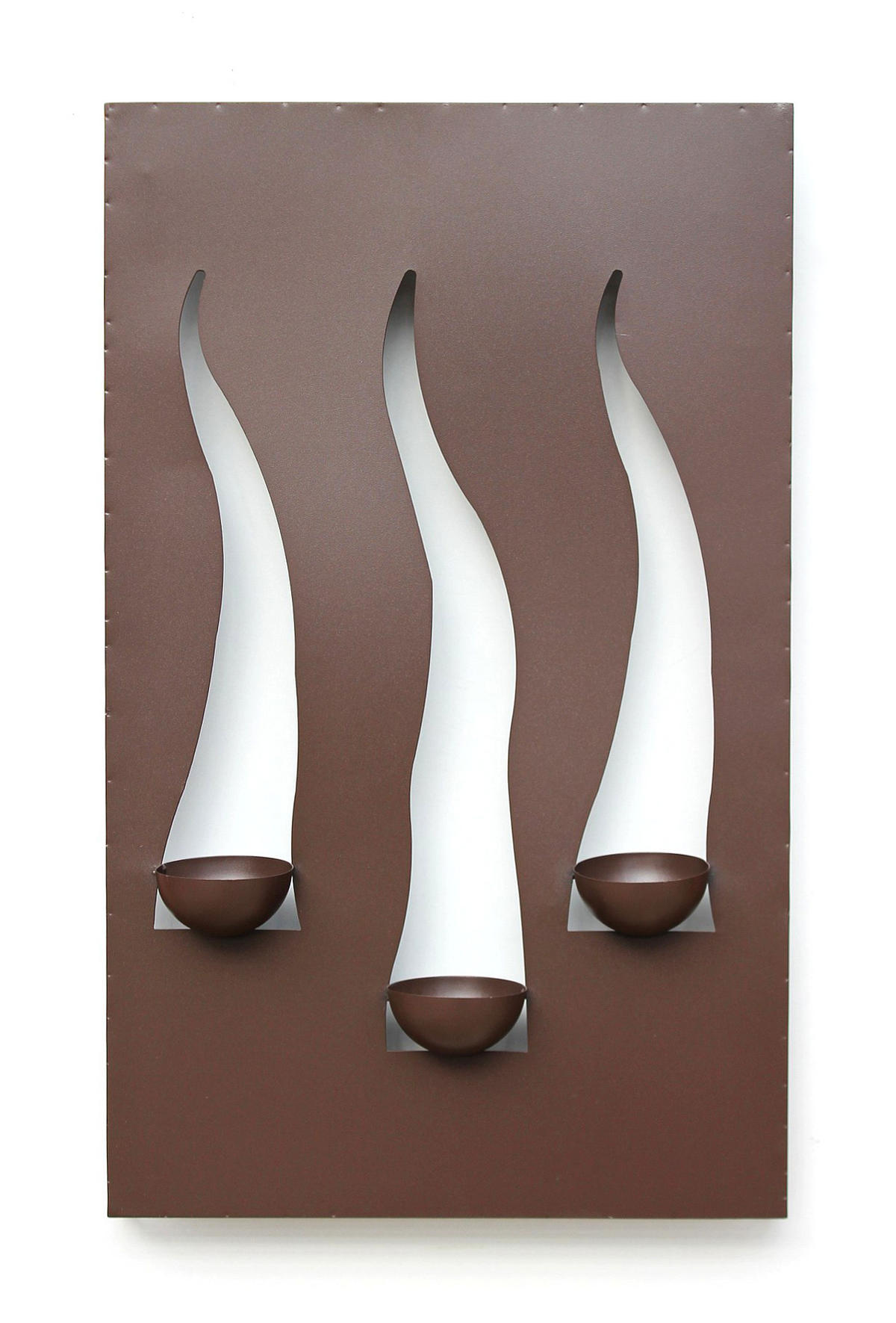 WANDLEUCHTER Flamme für 3 Kerzen Wandkerzenhalter aus Metall - Braun, Metall (40/65/10cm) - DanDiBo