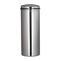 MÜLLEIMER 50l - Silberfarben, Kunststoff/Metall (30/80/30cm) - Relaxdays