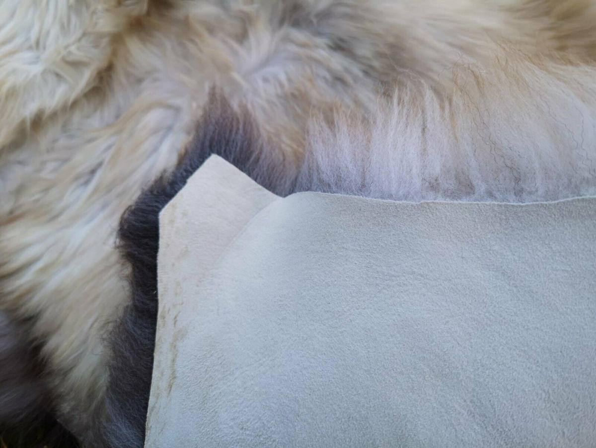 SCHAFFELL Lammfell natur meliert extra weich, ca. 110 cm, 3 Stück - Weiß/Naturfarben, Fell (60/110cm) - Provellus