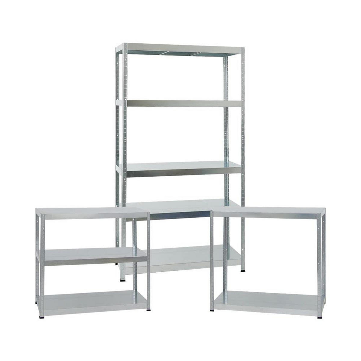 SCHWERLASTREGAL Steel Eagle 2er-Set mit 2x 180x100x40 cm Fachlast 130 kg Verzinkt - Silberfarben, Metall (200/180/40cm) - PROREGAL