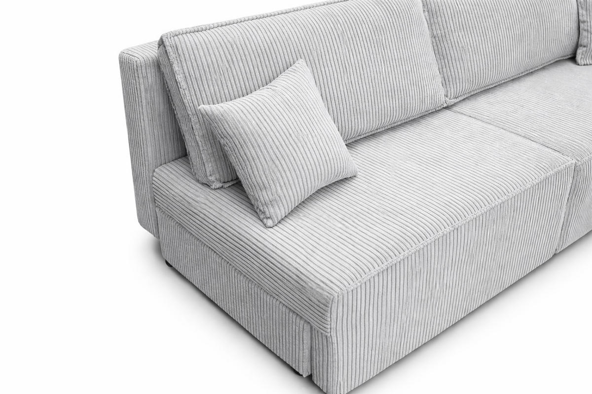 SOFA Mit Schlaffunktion Und Bettkasten, Cordstoff Poso, Grün, BEST MINI - Hellgrau, Holz (200/83/98cm) - Kaiser Möbel