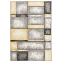 DESIGNER TEPPICH PASTELL IVY GRAU GELB KARO - Gelb, Textil (160/230cm) - Pergamon