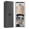GARDEROBENSCHRANK Der Lange - Anthrazit/Schwarz, Holzwerkstoff (60/180/34cm) - Mokebo