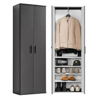 GARDEROBENSCHRANK Der Lange - Anthrazit/Schwarz, Holzwerkstoff (60/180/34cm) - Mokebo
