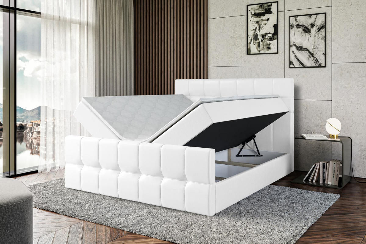BOXBETT BERO-Z - 200 x 200 - H4 - Weiß Hochglanz - Weiß, Holzwerkstoff (200/200cm) - ALTDECOR