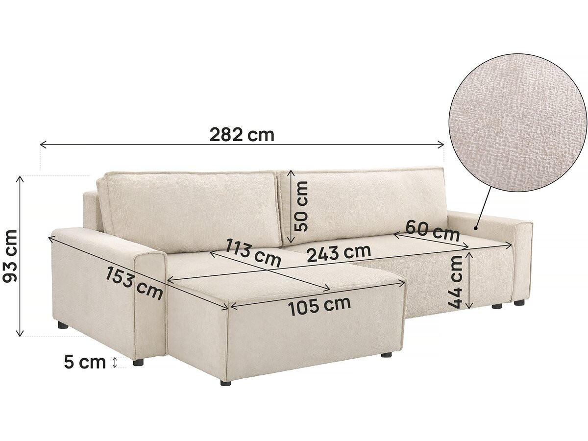 ECKSOFA montaigne beige - Beige, Textil (153/282cm) - Habitat Garten