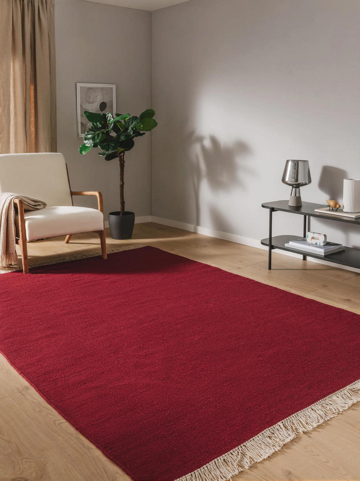 WOLLTEPPICH Liv Dunkelrot 170x240 cm - Dunkelrot, Textil (170/240cm) - benuta Pop