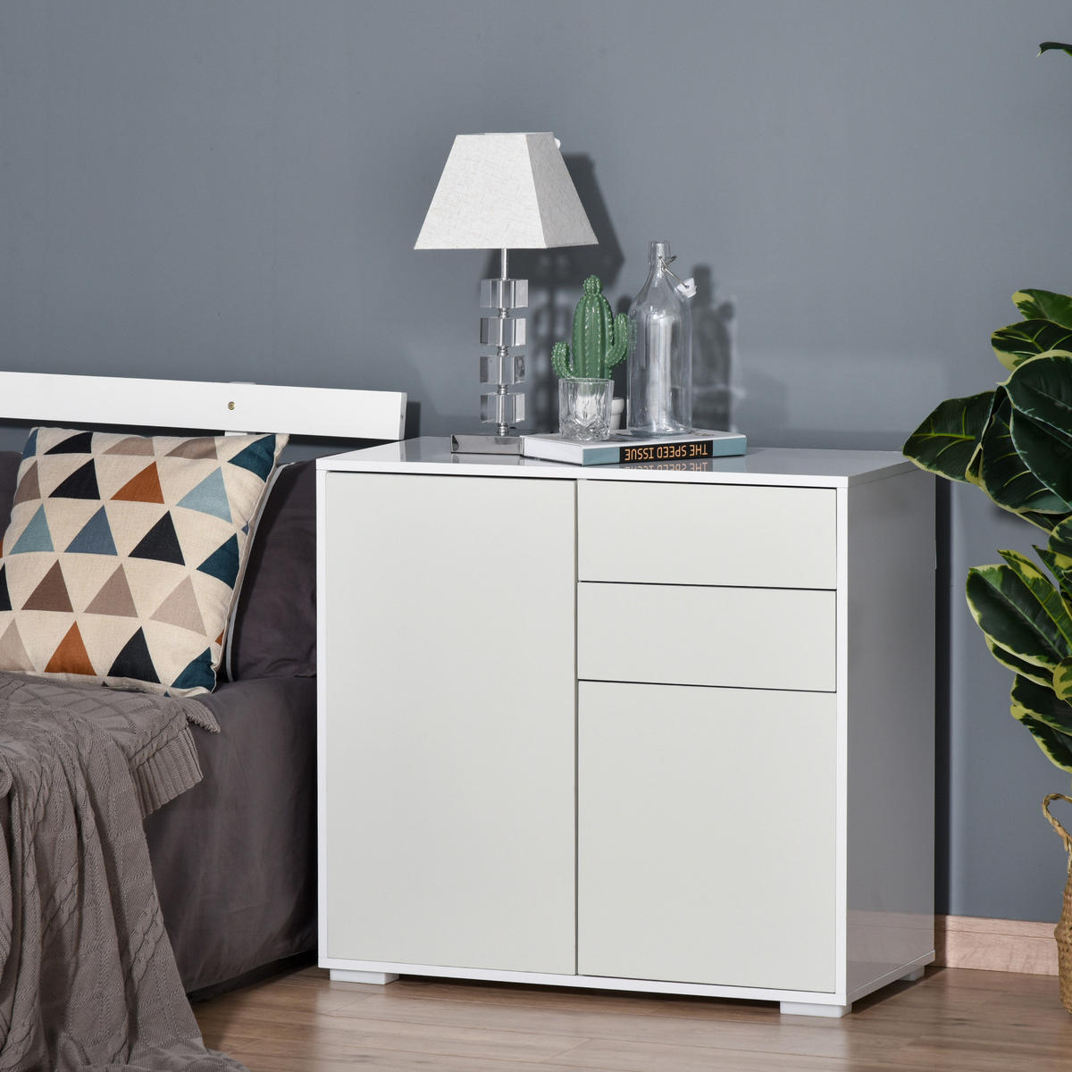 SIDEBOARD Weiß 79/36/74 cm - Weiß, Holz (79/74/36cm) - PANGIVO