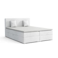 BOXBETT BELLO LUX 180/200 in Boucle Weiß H3 - Weiß, Holz/Holzwerkstoff (180/200cm) - Deine Möbel 24