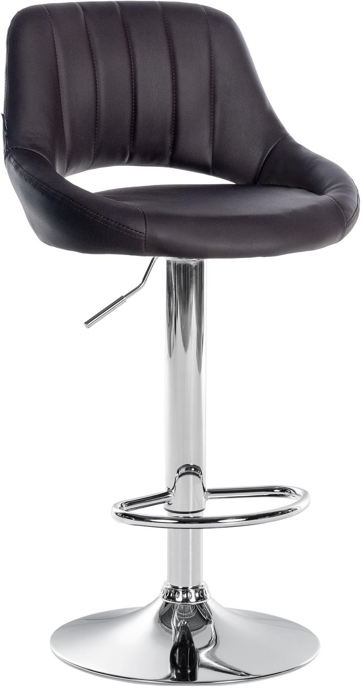 BARHOCKER Lederlook Braun - Chromfarben/Braun, Textil/Metall (47/85/48cm) - CLP