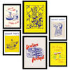 POSTER Set Mit 6 Von Lebensmitteln & Essen Im Gelben Pop Art A3 & A4 Schwarzer Rahmen - Schwarz, Papier (29/3cm) - Nacnic