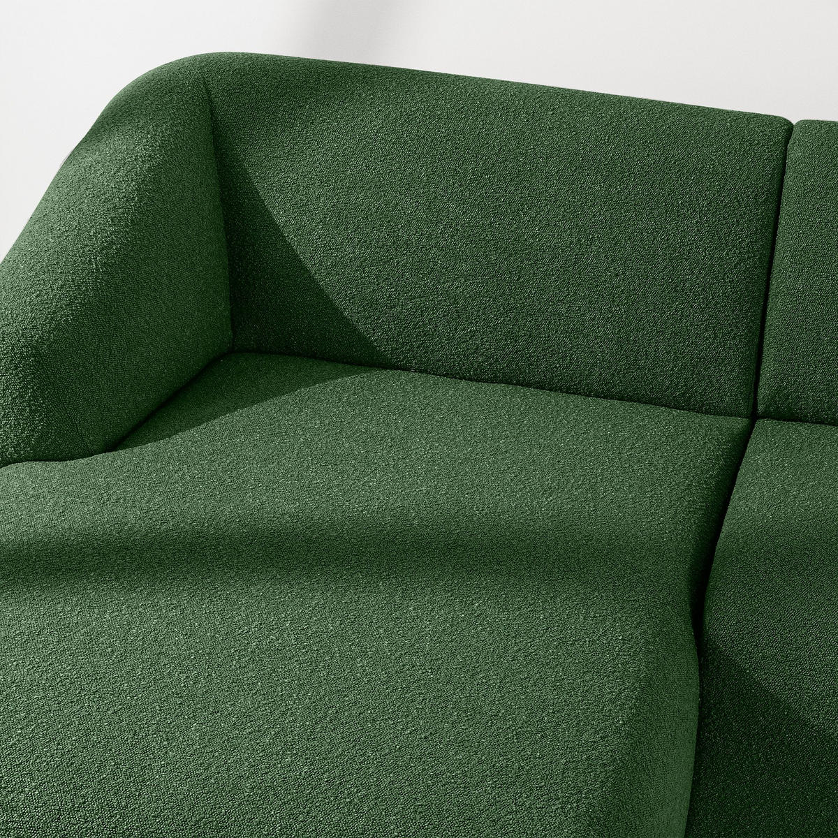 ECKSOFA LINKS VIRA, Grün, Bouclé - Schwarz/Grün, Holz/Holzwerkstoff (300/160cm) - KONSIMO®
