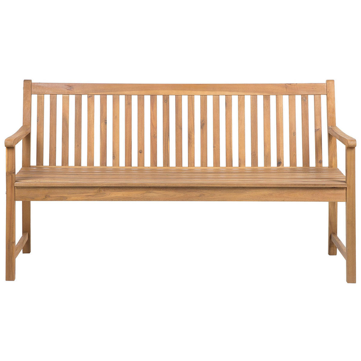 GARTENBANK zertifiziertes Holz hellbraun 160 cm Vivara - Hellbraun, Holz (160/88/61cm) - Beliani