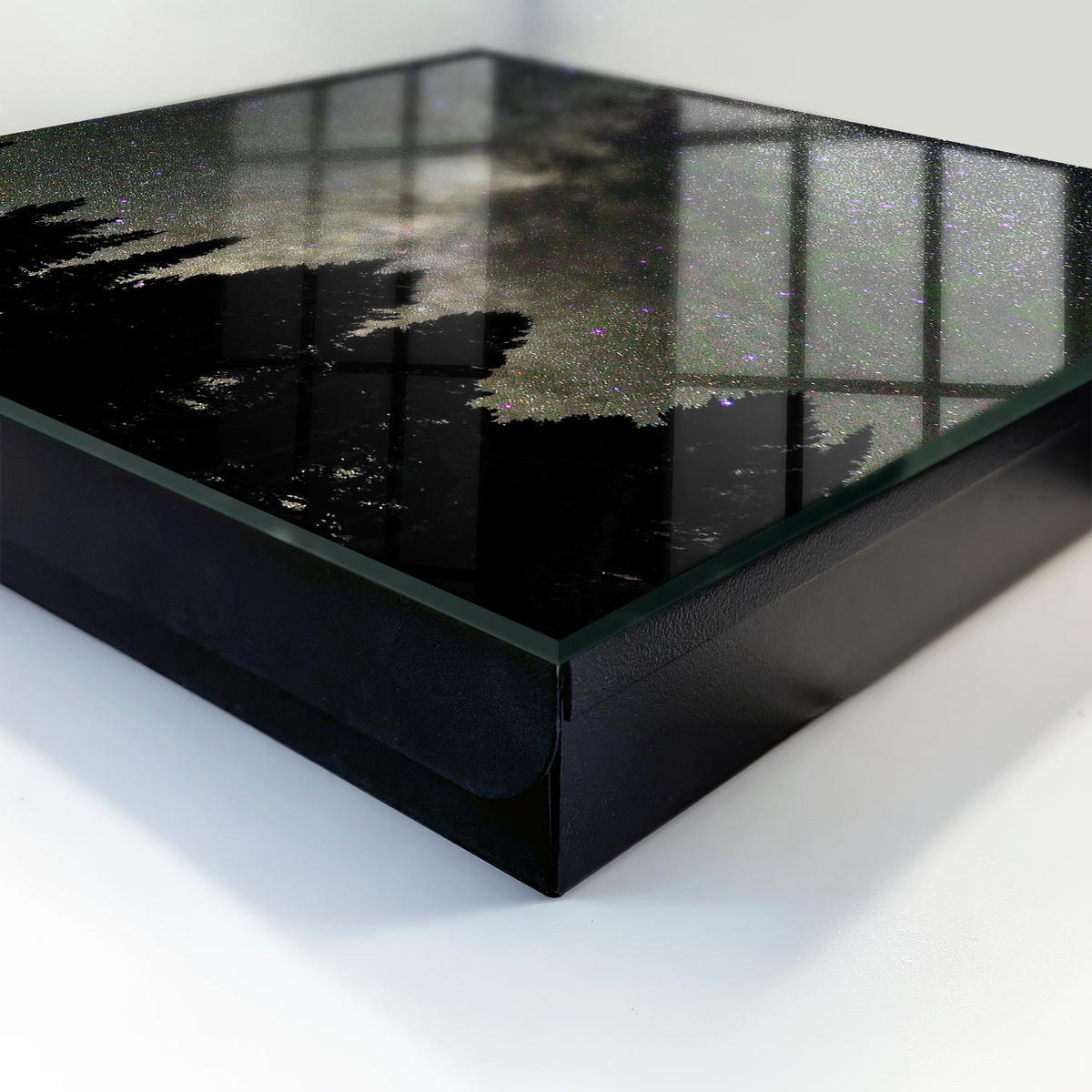 SCHLÜSSELBOX Schwarz 30x30 cm- Türöffnung nach rechts - Sternenhimmel - Schwarz, Metall (30/30/5cm) - TULUP