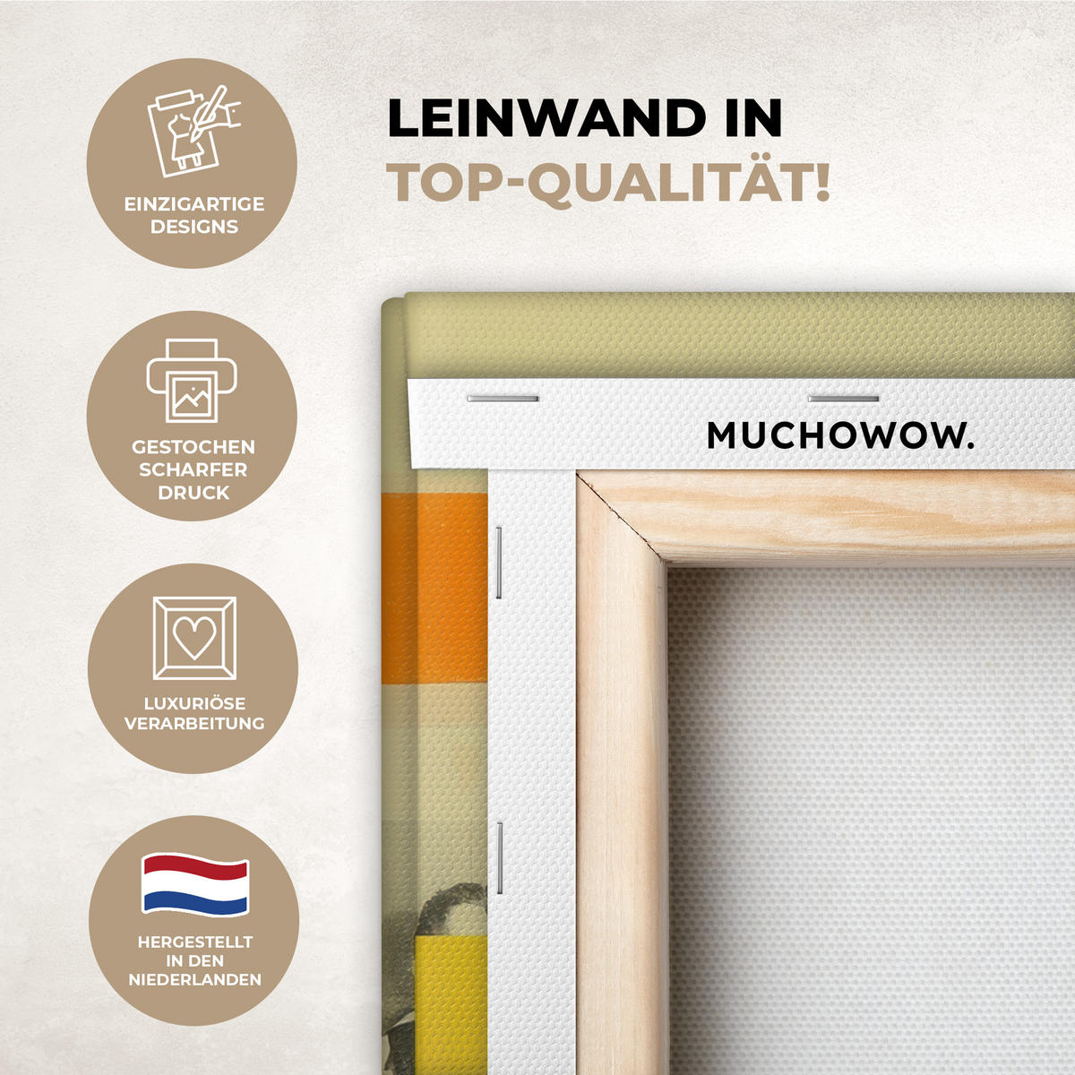 LEINWANDBILD Mädchen - Sonnenbrille - Katze - Retro Room Decor 30x40 cm - Beige, Textil (30/40cm) - MuchoWow