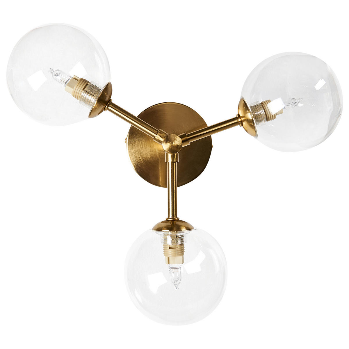 DECKENLAMPE Messing Maricao - Messingfarben, Glas (30/30/19cm) - Beliani