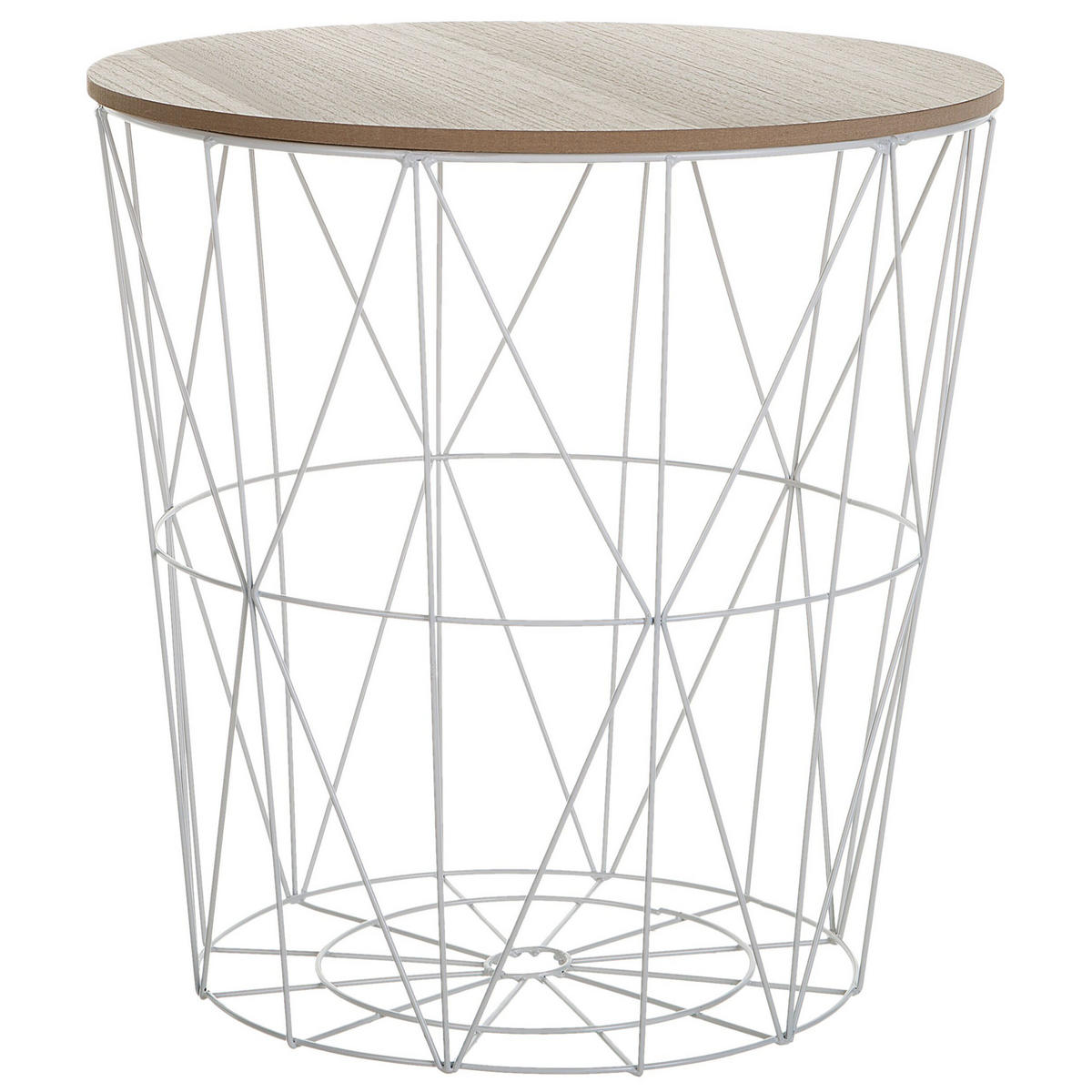 BEISTELLTISCH weiß/heller Holzfarbton 40 cm Lanark - Hellbraun/Weiß, Holzwerkstoff (40/40/40cm) - Beliani
