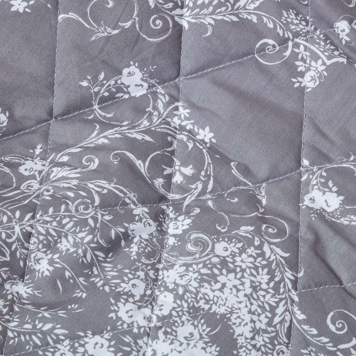 TAGESDECKE Toile-De-Jouy 200/200 cm - Grau, Textil (200/200cm) - Homescapes