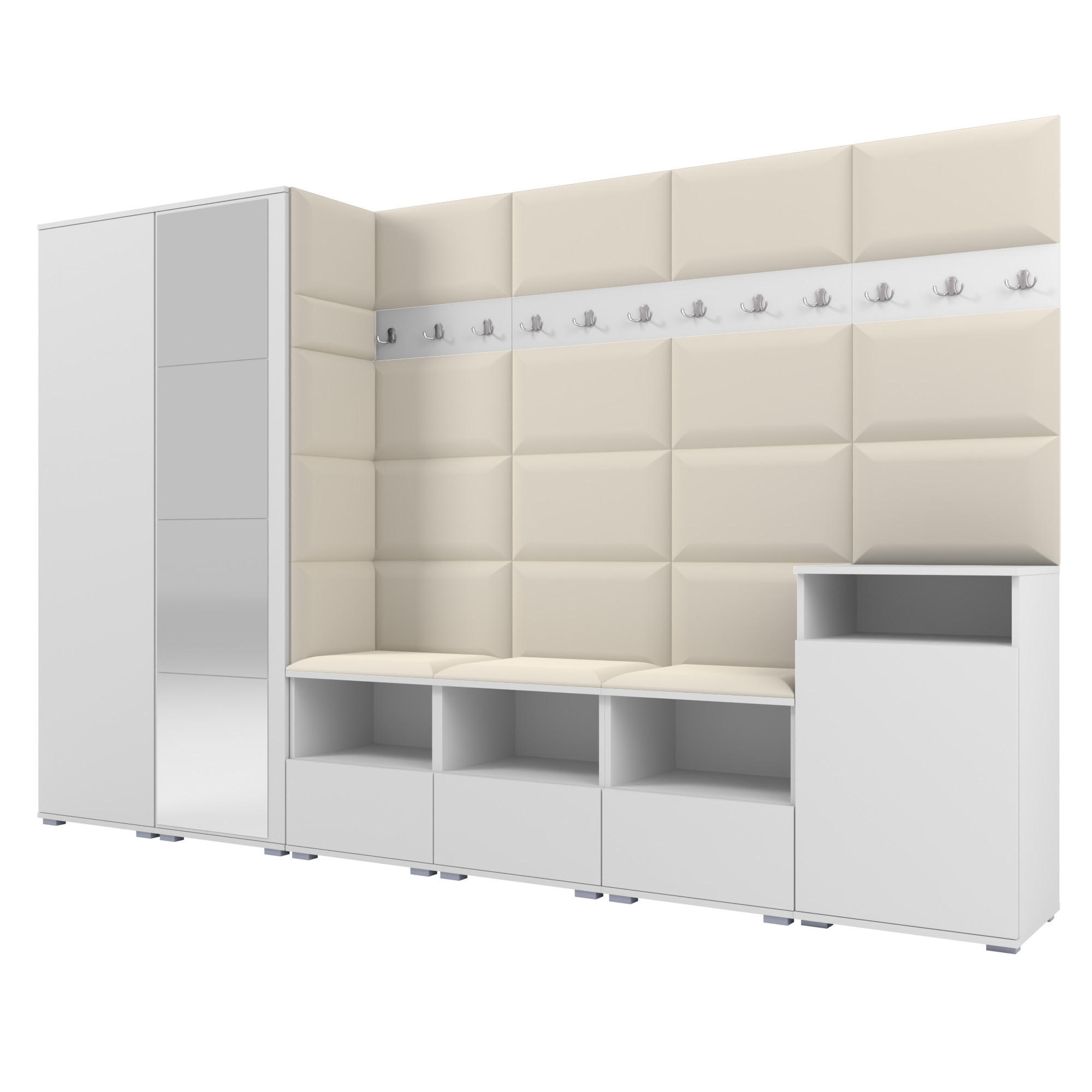 Ravio Garderobe Weiß, Creme 300x187x40 cm