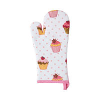 OFENHANDSCHUH Cupcakes 18/32 cm, Baumwolle wattiert - Rosa, Textil (18/32cm) - Homescapes