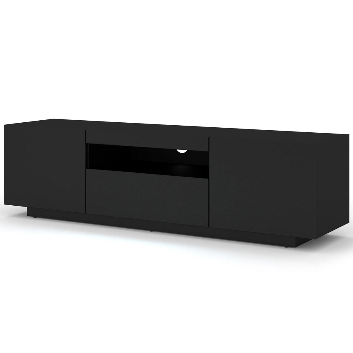 TV-MÖBEL Aurus Schwarz - Schwarz, Holzwerkstoff (150/36/37cm) - Petits-meubles