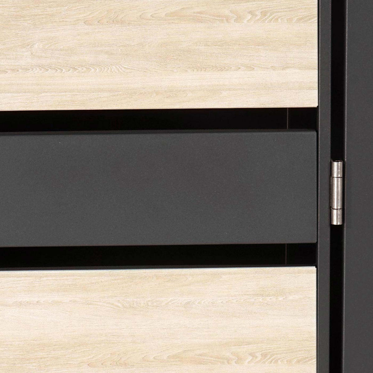 MÜLLTONNENBOX 2er mit Pflanzkasten 125x132x80cm Anthrazit Buche-Holzoptik erweiterbar - Hellbraun, Metall (132/125/80cm) - PROREGAL