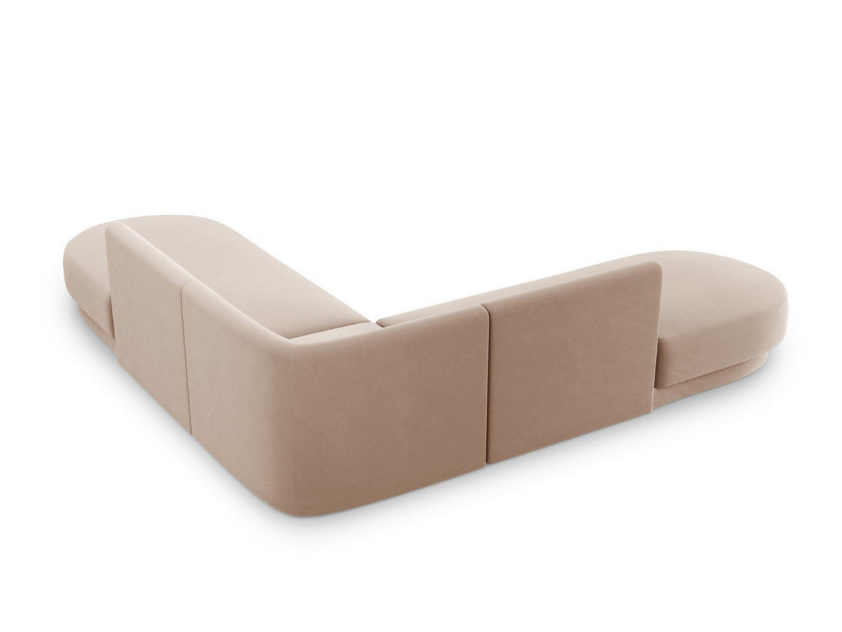 WENDBARES-ECKSOFA Miley aus Samt cappuccino 5 Sitzplätze - Cappuccino, Textil (248/248cm) - Micadoni