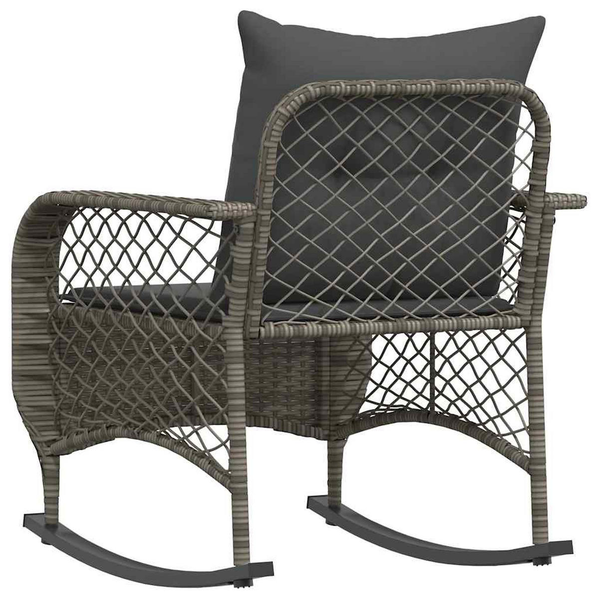 GARTEN-SCHAUKELSTUHL Mit Kissen Grau Poly Rattan - Grau, Kunststoff (75/75/67cm) - vidaXL