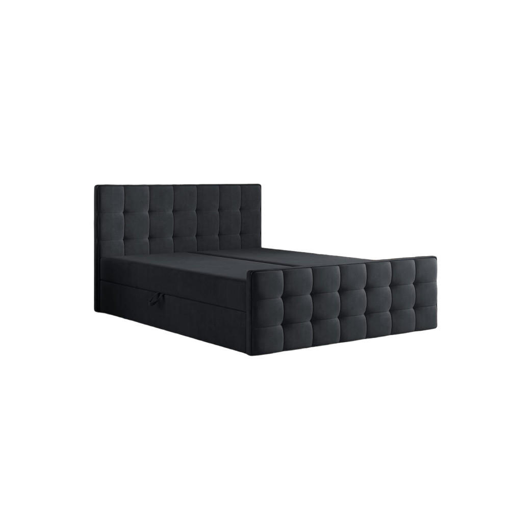 POLSTERBETT Coriano Schwarz 180x200 cm - Schwarz, Textil (180/200cm) - B&B Home