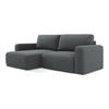 ECKSOFA mit Schlaffunktion links Strukturstoff Stoff Grau - Schwarz/Grau, Kunststoff/Textil (149/244cm) - LaMiaSofa