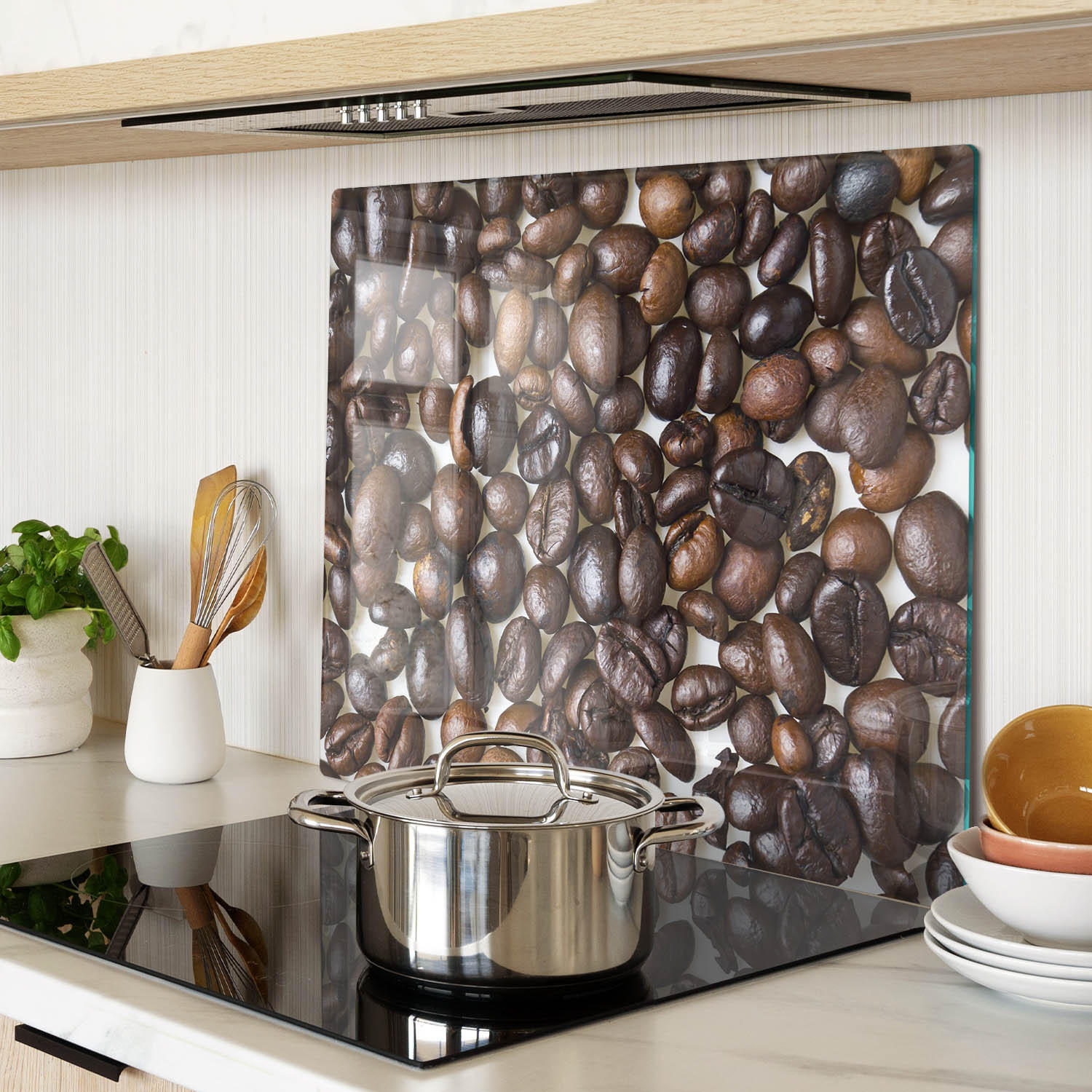 GLASPLATTE 60x52 cm Kaffeebohnen - Braun, Glas (60/0.4/52cm) - TULUP