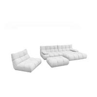 SITZGRUPPE VIVIEN 3ER SET Weiß Cord - Weiß, Kunststoff/Textil (359/85/510cm) - KAWOLA