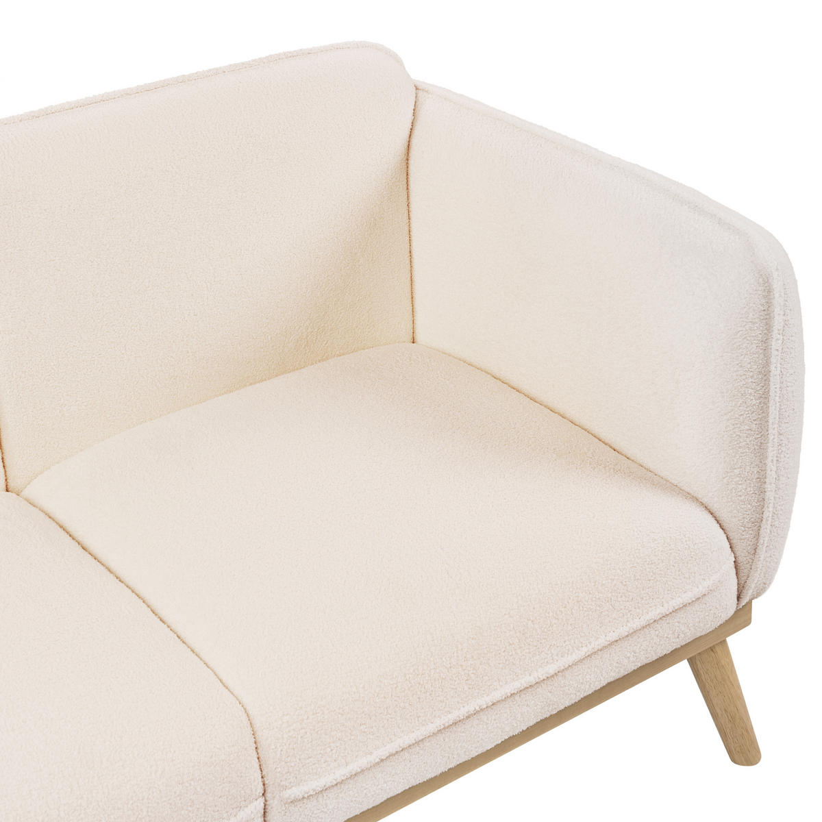 POHOVKA 2-místná Bouclé Světle béžová Ljung - světle hnědá, textil (160/82/82cm) - Beliani