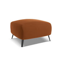 POUF Samt Stoff Orange - Terra cotta/Schwarz, Textil/Metall (65/44/65cm) - Makamii