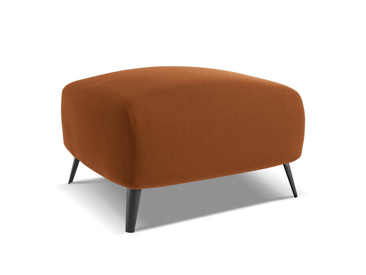 POUF Samt Stoff Orange - Terra cotta/Schwarz, Textil/Metall (65/44/65cm) - Makamii