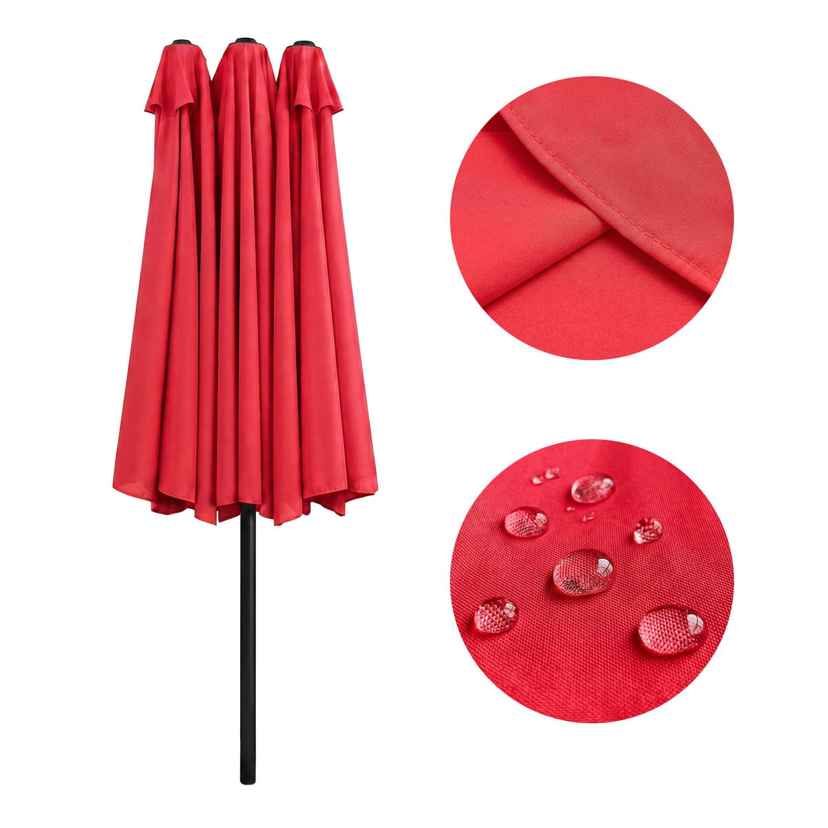SONNENSCHRIM Rot 245/460 cm - Rot/Schwarz, Metall (460/270cm) - Akord