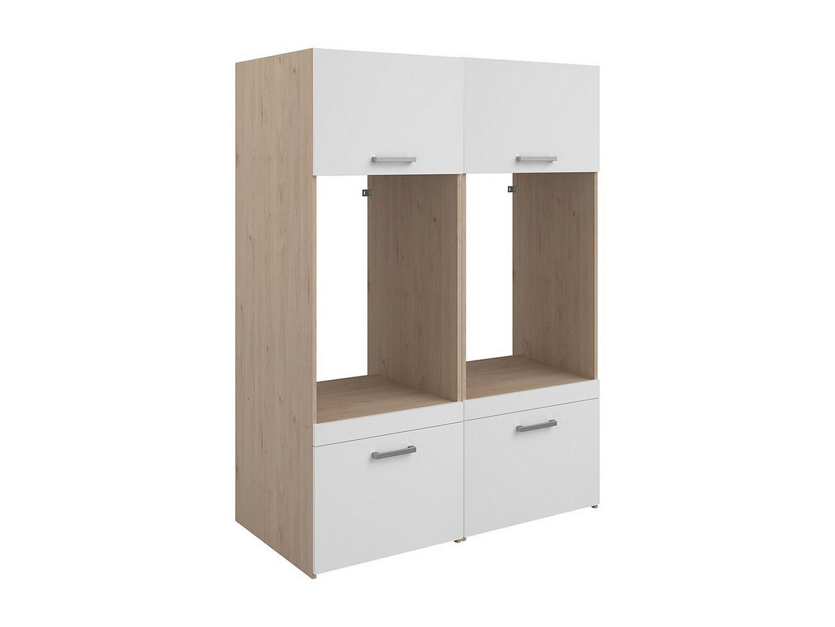 WASCHMASCHINENMÖBEL - 128.4 x 66.8 - holz - naturfarben hell, weiß Erkano - Weiß, Holz (128.4/184.4/66.8cm) - Vente-Unique