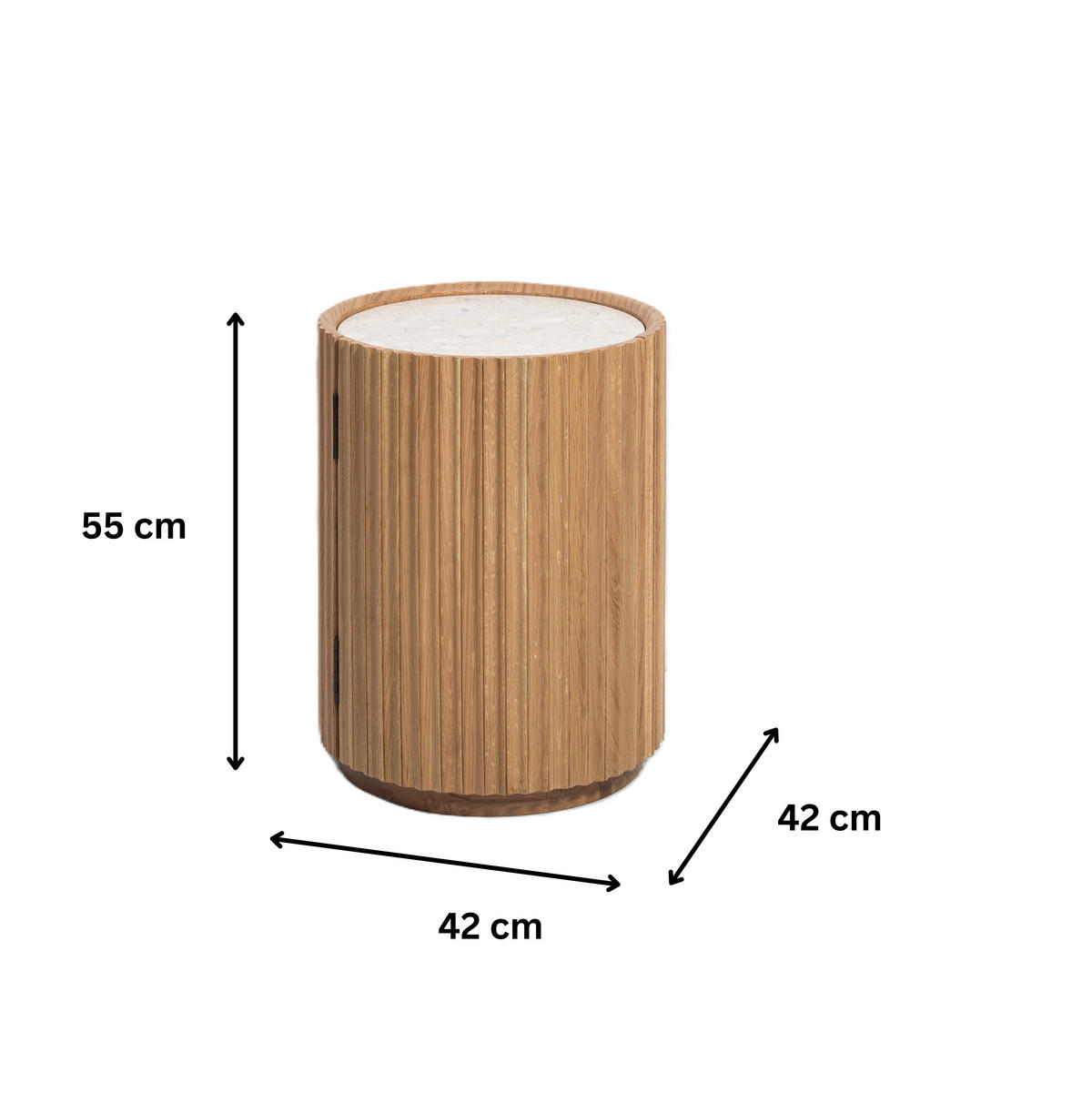 NACHTTISCH Franz 2er Set, Eiche - Beige, Holz (42/55/42cm) - WOODEK