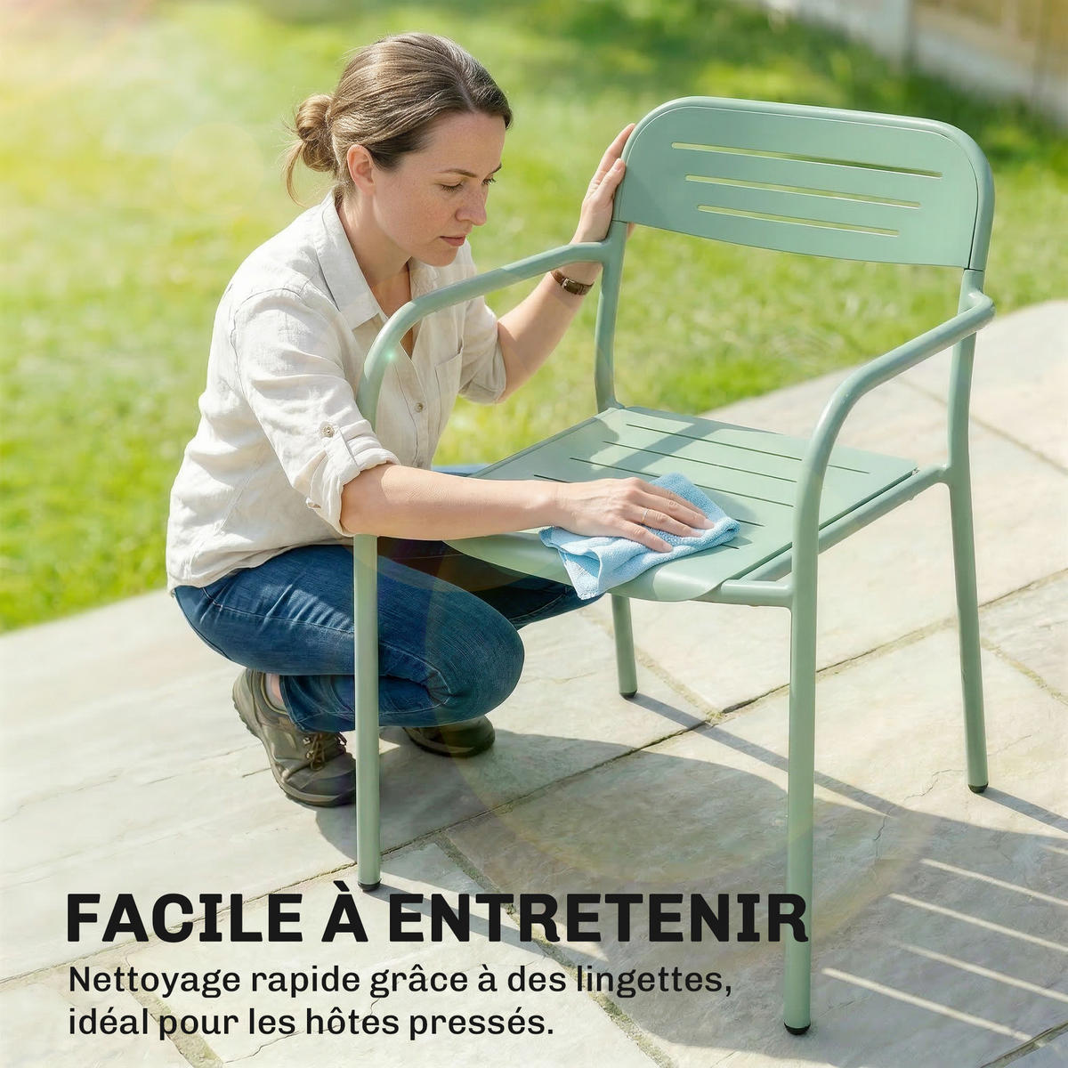 GARTENSTÜHLE 2er-Set DE-13352 wetterfest Grün - Grün, Metall (58/78/56cm) - ComfortXL
