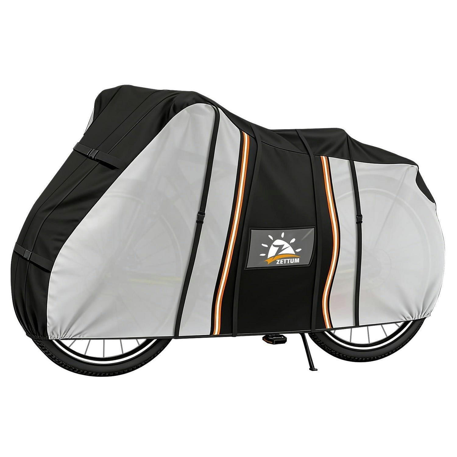 FAHRRADABDECKUNG für 2 Fahrräder 206 cm x 91 cm x 127 cm Wasserdicht & Heavy Duty - Schwarz, Textil (91/127/206cm)
