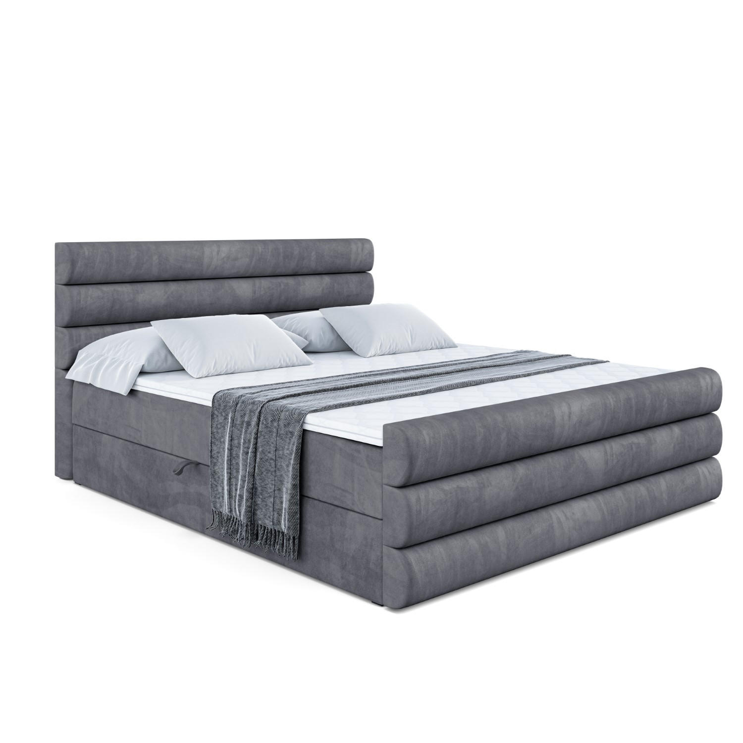 BOXBETT CELESTIA-Z - 120x200 cm - H4 - Dunkelgrau - Dunkelgrau, Holzwerkstoff (120/200cm) - ALTDECOR