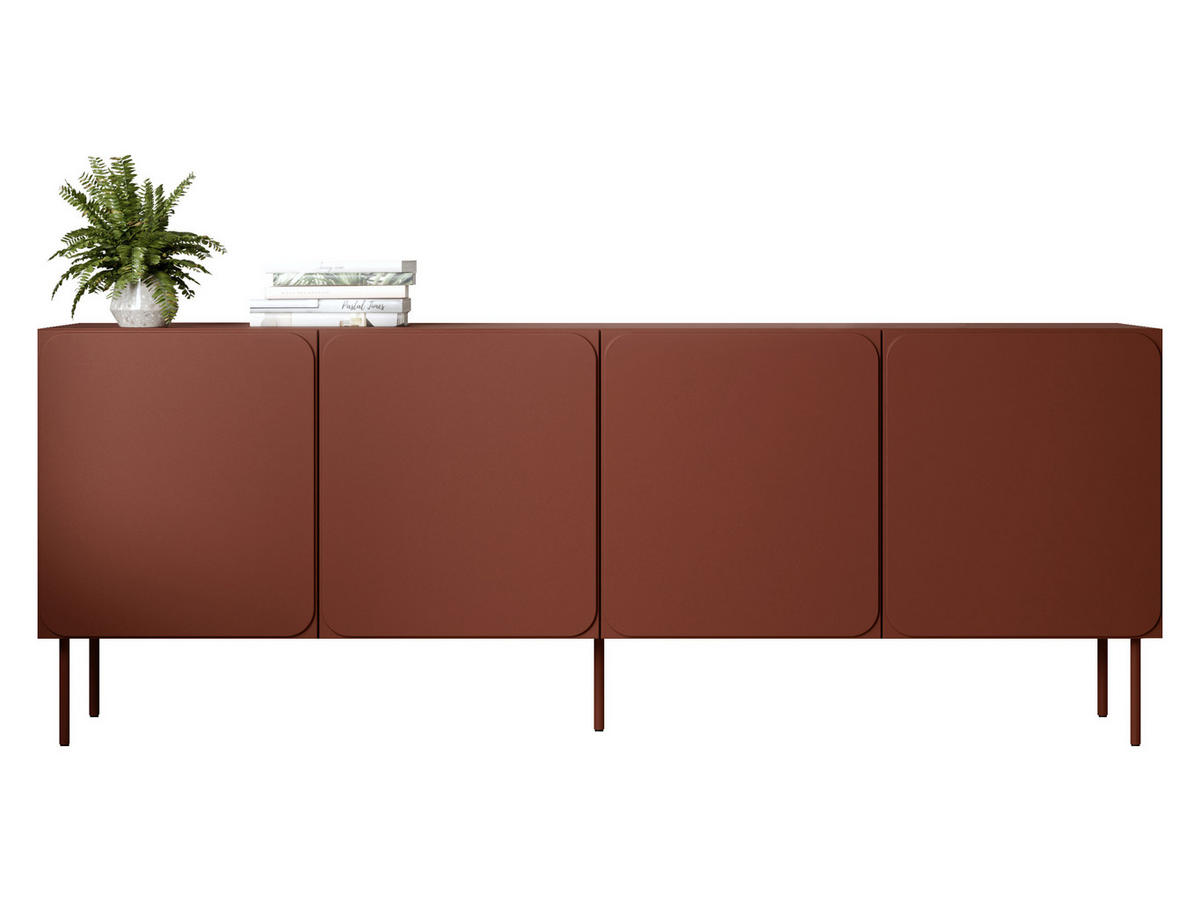 SIDEBOARD Rafael 200 4D - Rot, Holzwerkstoff/Metall (200/76/40cm) - MIRJAN24