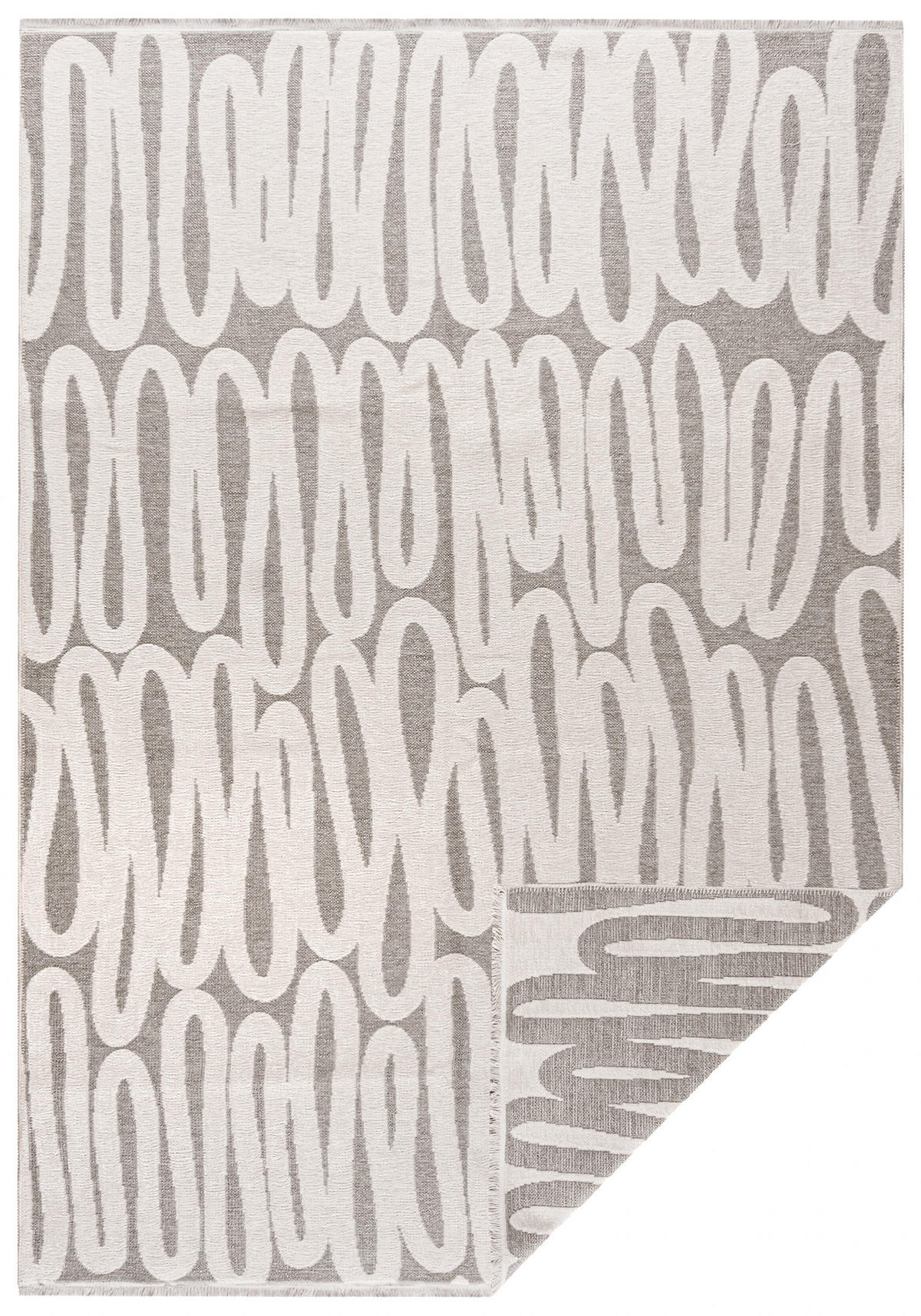 TEPPICH Zweiseitiger Beige Modern Abstrakt - Kurzflor Rechteckig Weich - Weiß Ecru Creme - 120 x 170 cm - Ecru, Textil (120/170cm) - Mazovia