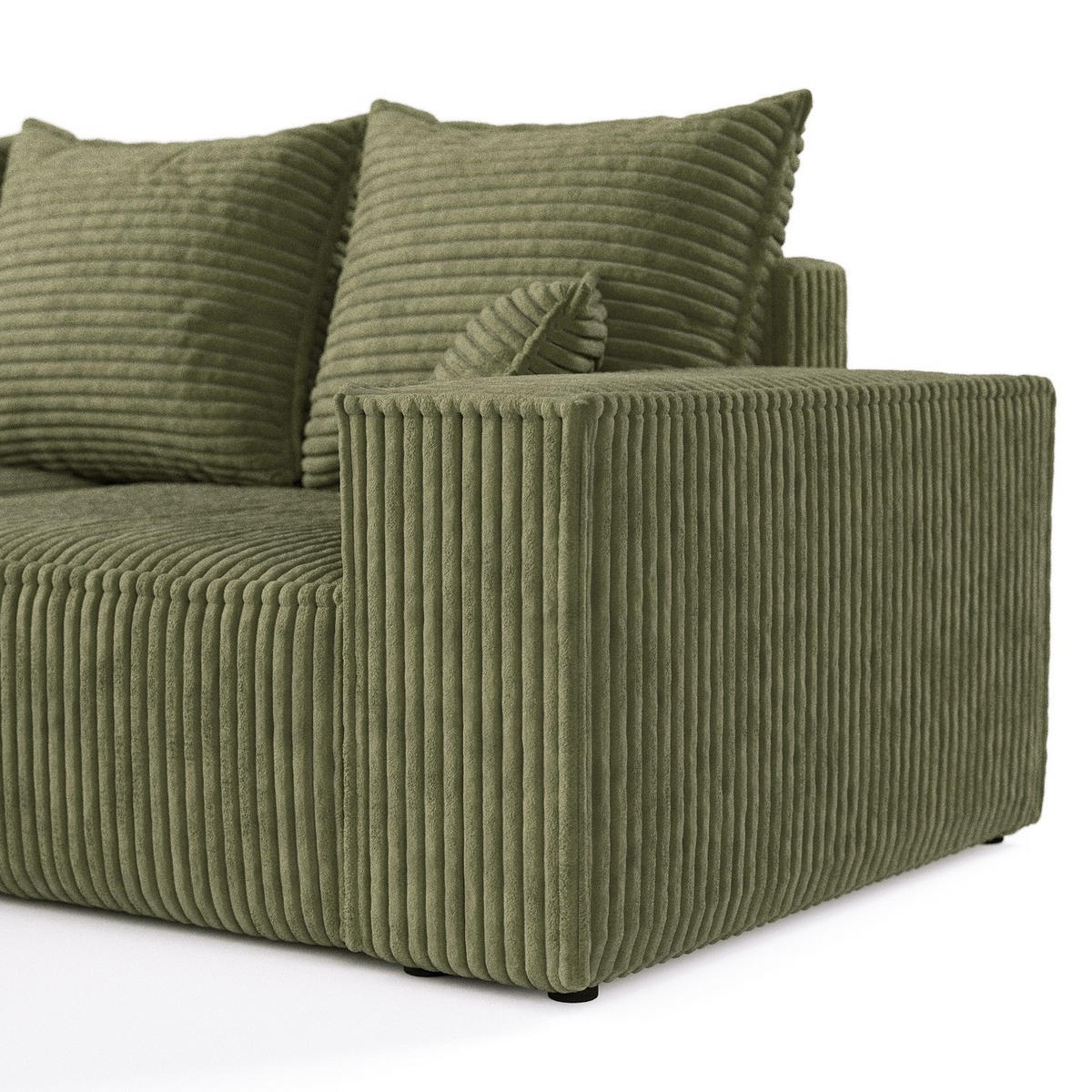 ROHOVÁ SEDAČKA SENSO, textil, Zelená - černá/zelená barva, dřevo/kompozitní dřevo (255/148cm) - AltaBeds